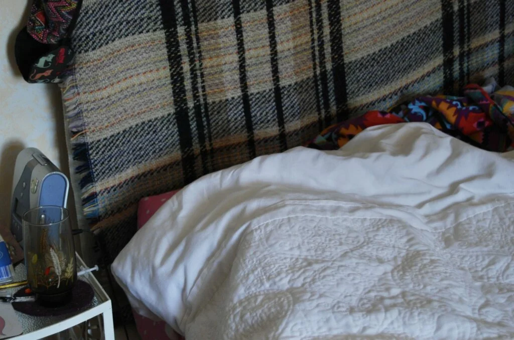 photo of part of a bed.